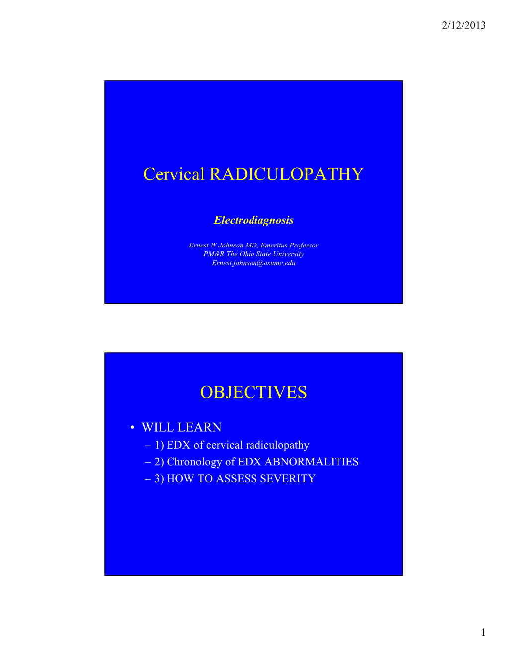 Cervical RADICULOPATHY