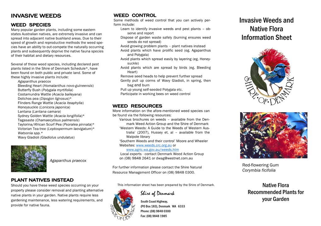 Invasive Weeds and Native Flora Information Sheet