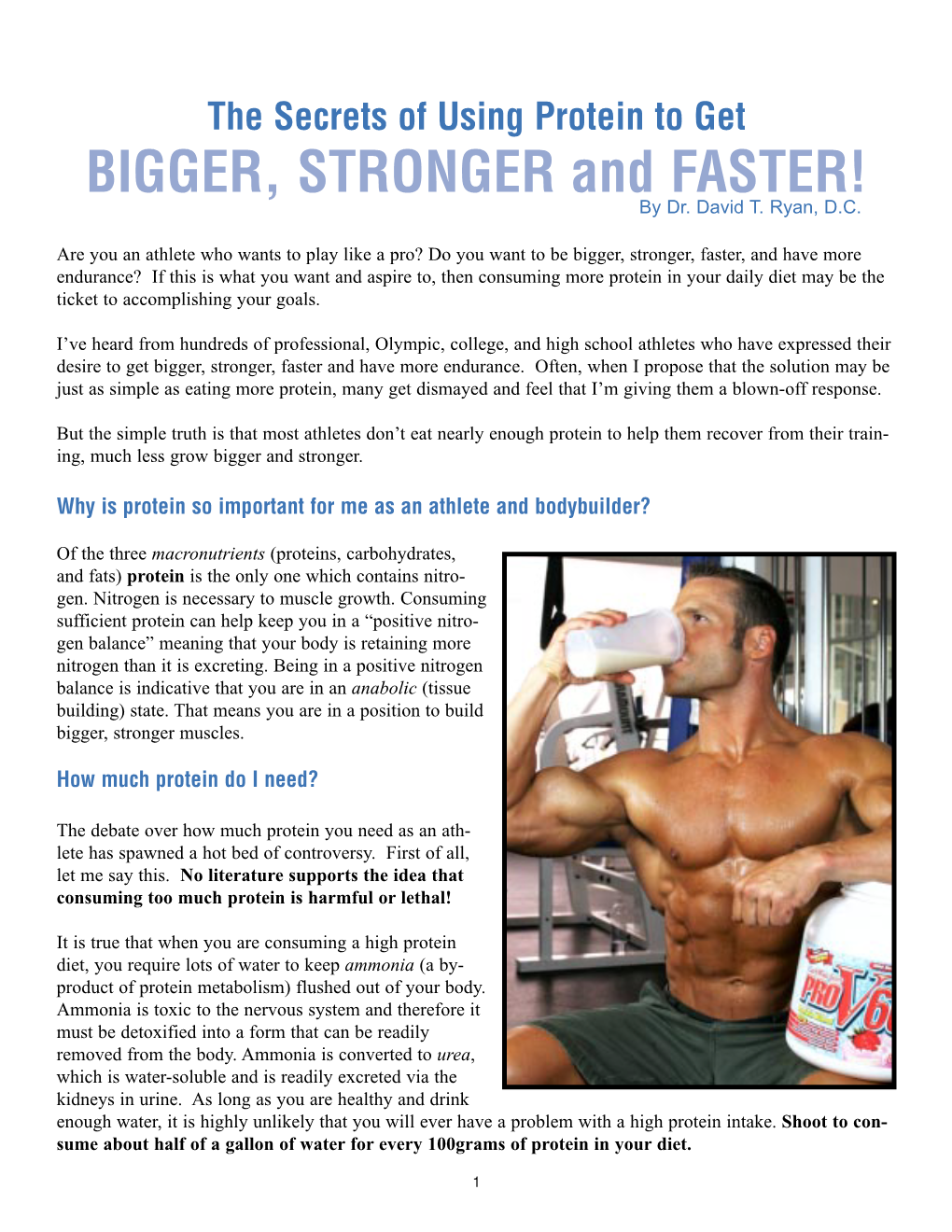 The Secrets of Using Protein to Get BIGGER, STRONGER and FASTER! by Dr