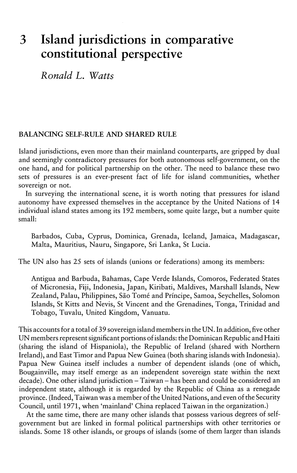 3 Island Jurisdictions in Comparative Constitutional Perspective