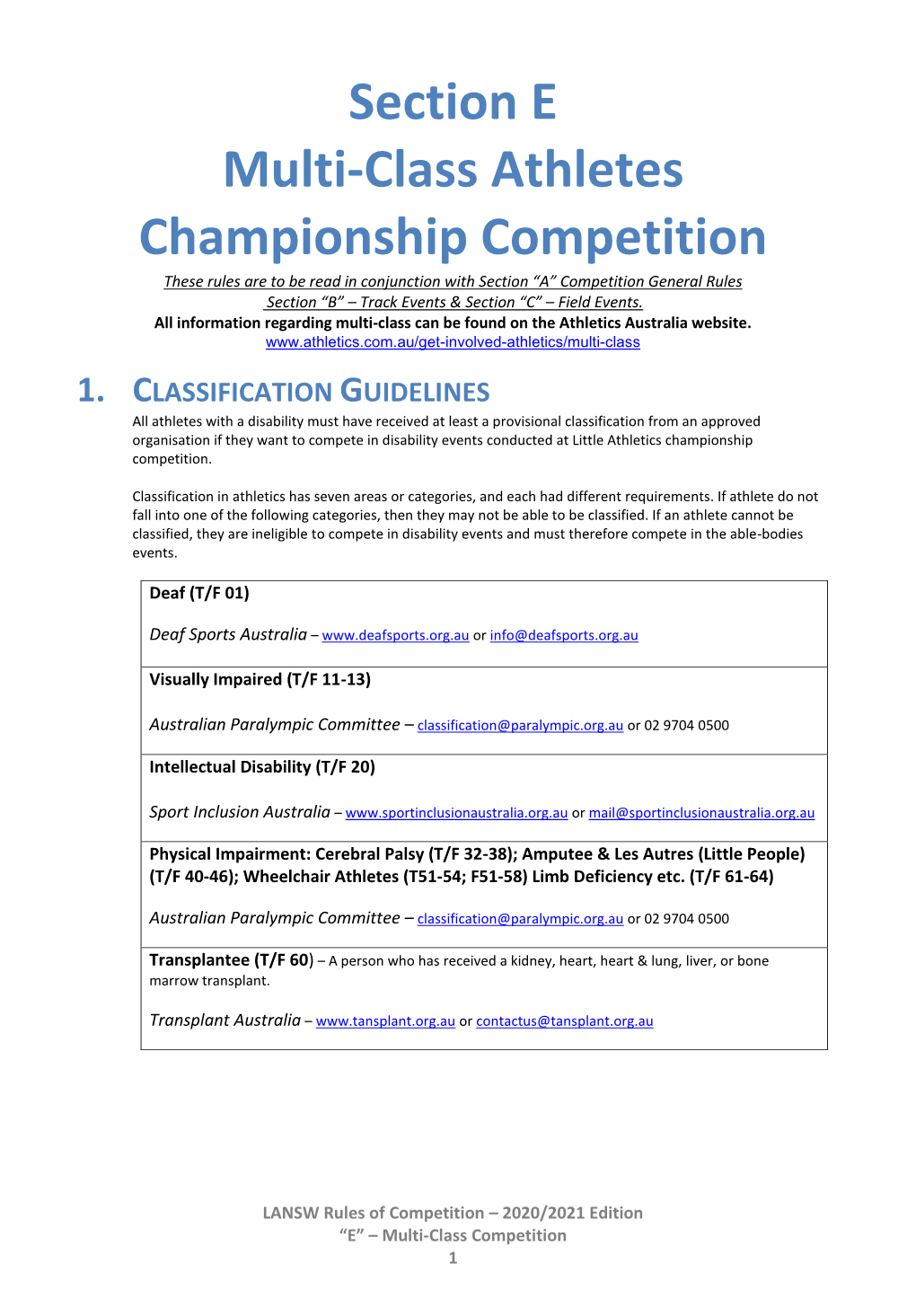 Multi-Class Competition 1