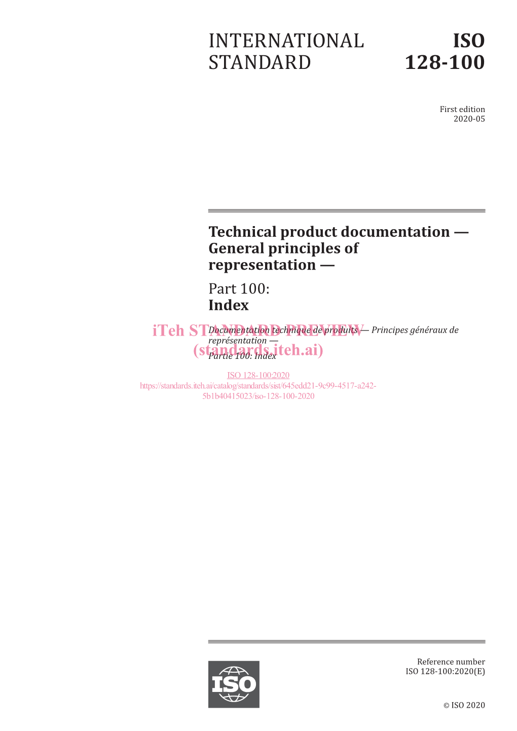 International Standard Iso 128-100:2020(E)