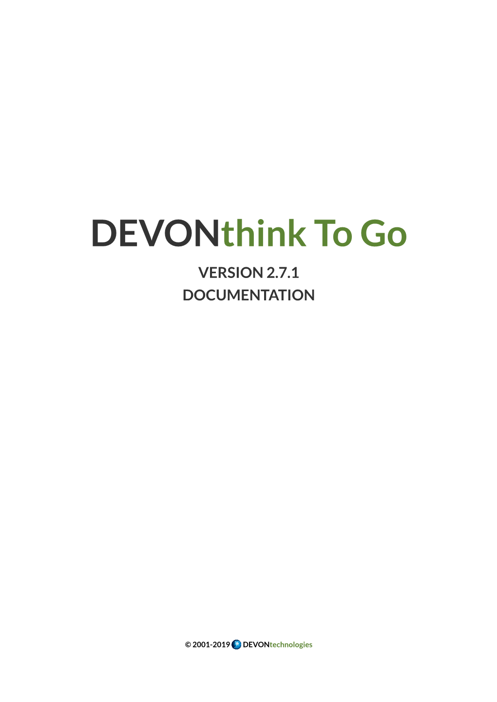 Devonthink to Go VERSION 2.7.1 DOCUMENTATION