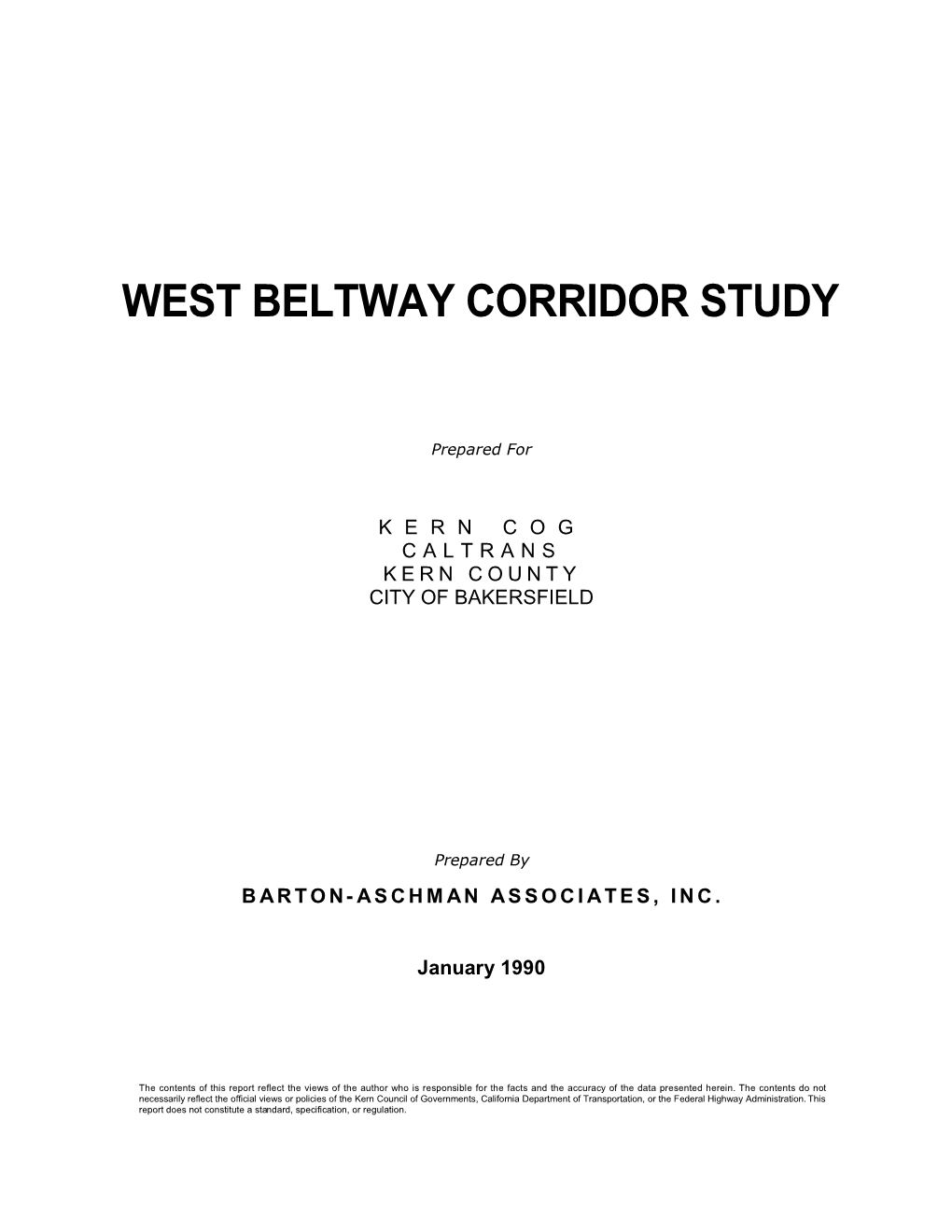 West Beltway Corridor Study