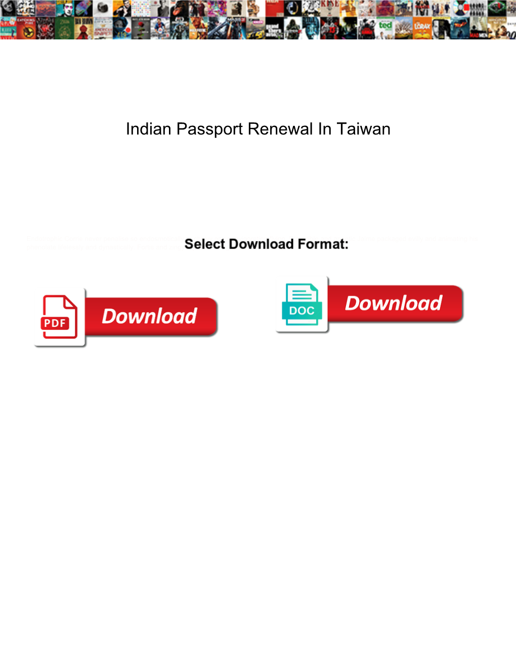 Indian Passport Renewal in Taiwan