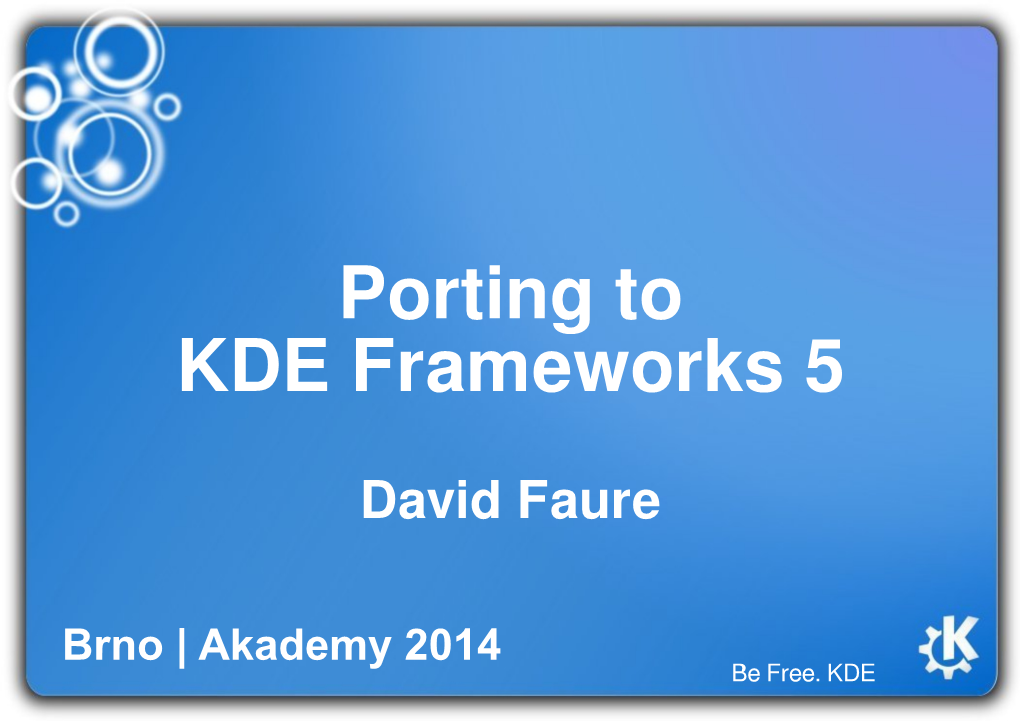 Porting to KDE Frameworks 5