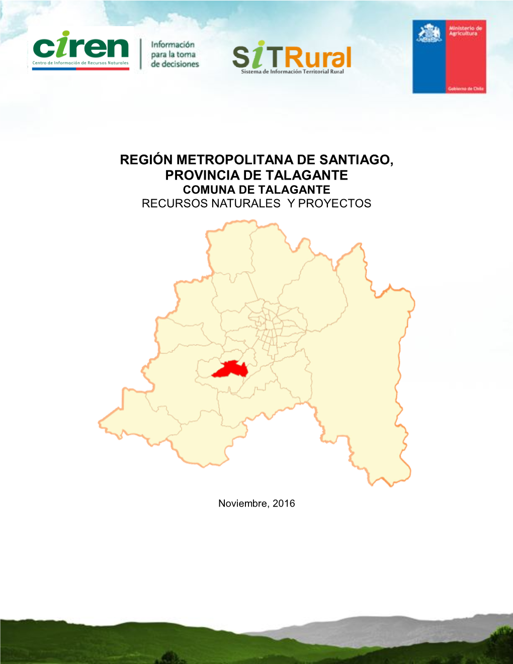 Región Metropolitana De Santiago, Provincia De Talagante Comuna De Talagante Recursos Naturales Y Proyectos