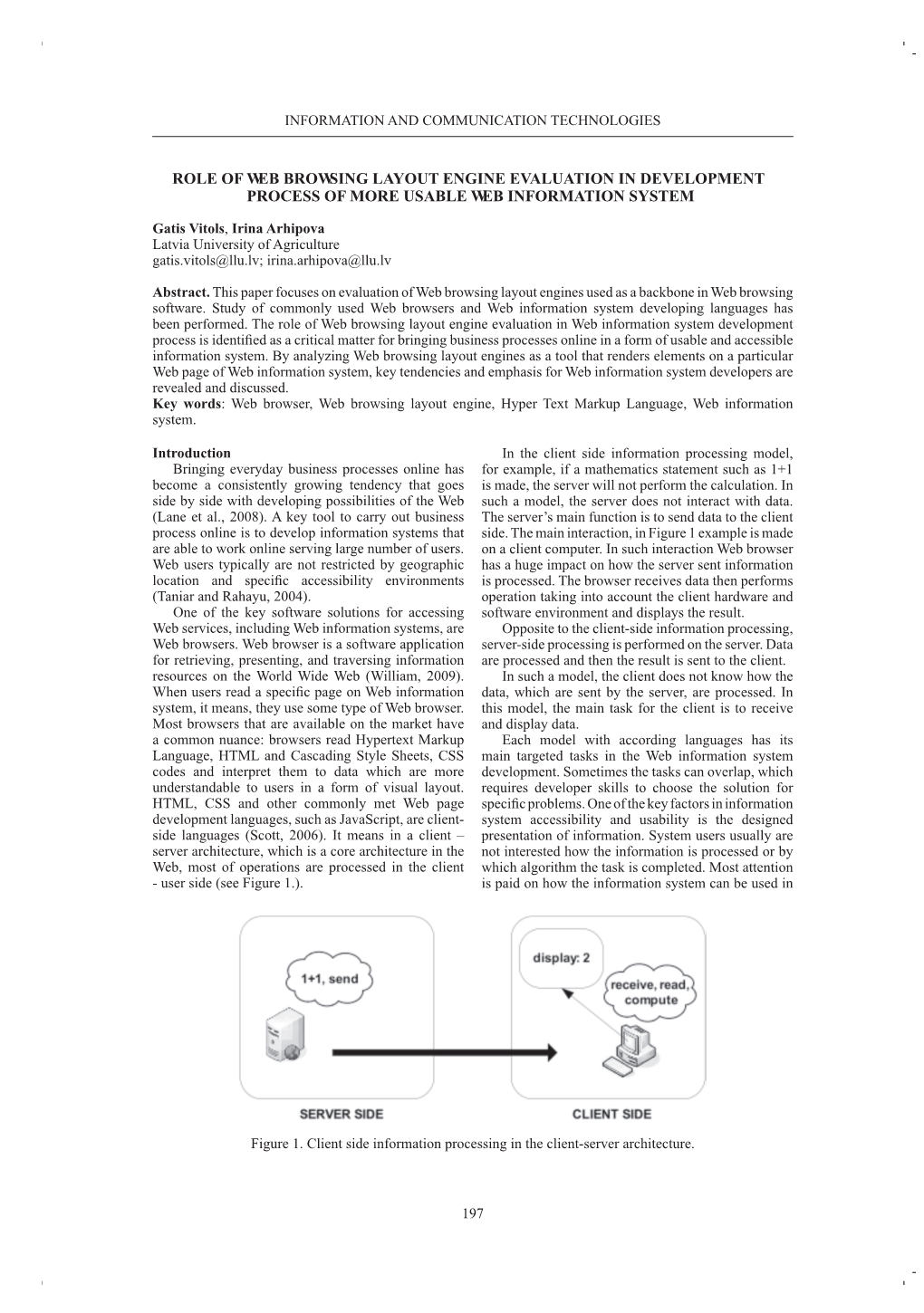 Role of Web Browsing Layout Engine Evaluation in Development Process of More Usable Web Information System