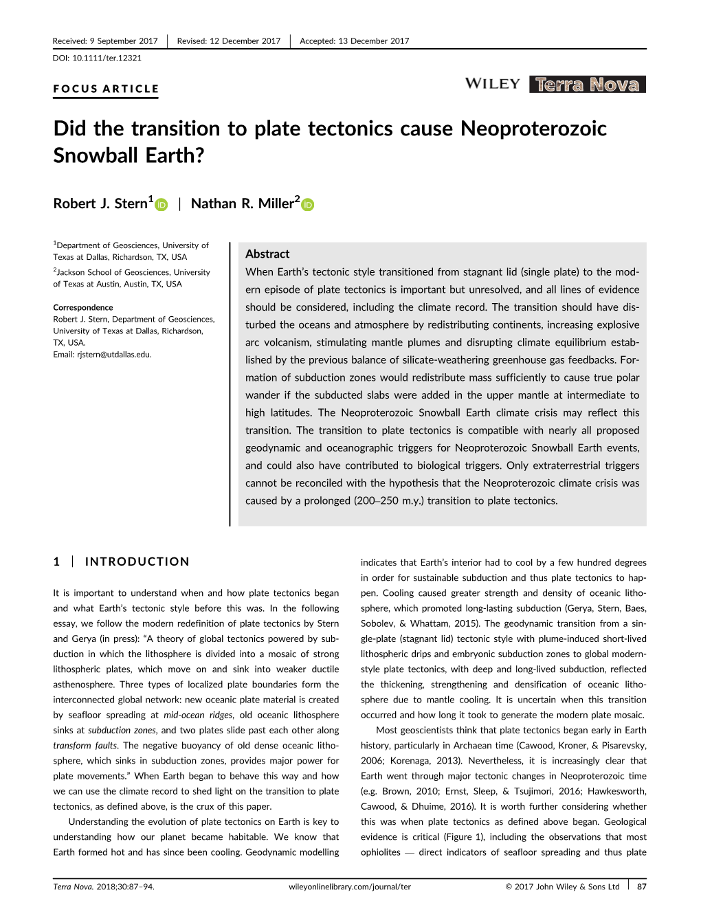 Did the Transition to Plate Tectonics Cause Neoproterozoic Snowball Earth?