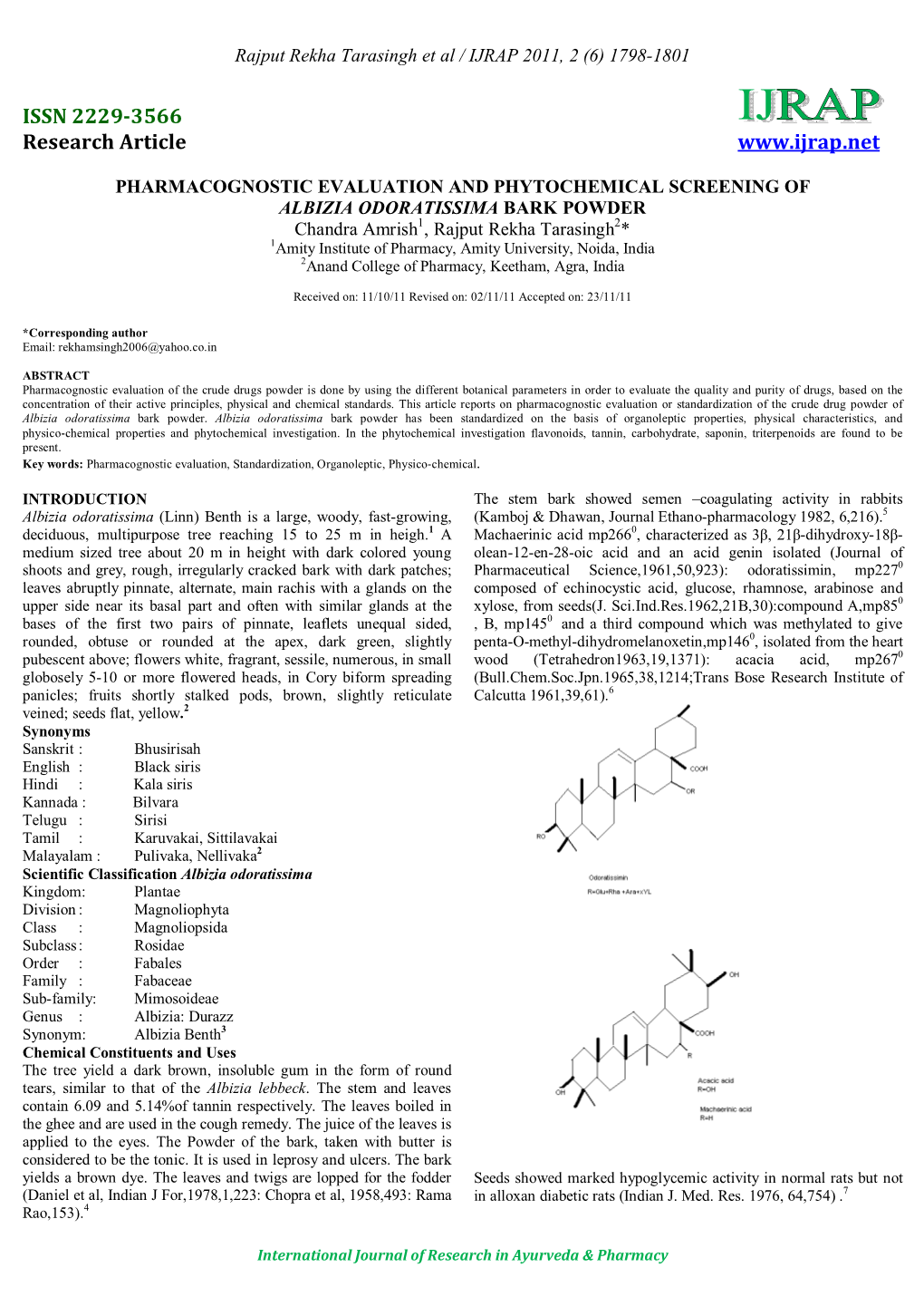 ISSN 2229-3566 Research Article