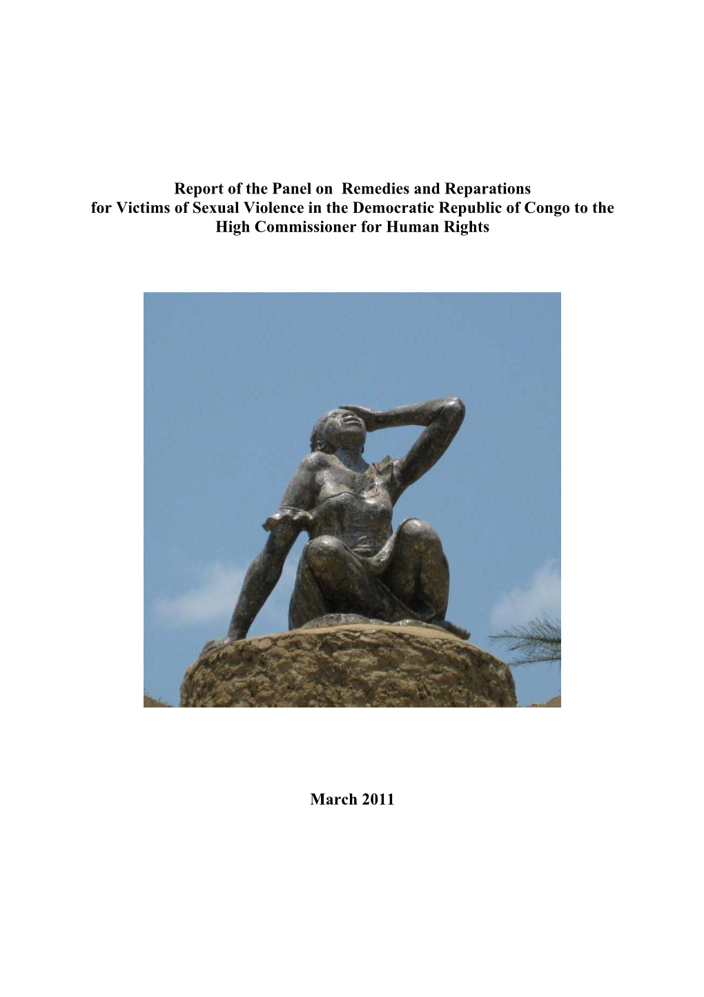 Report of the Panel on Remedies and Reparations for Victims of Sexual Violence in the Democratic Republic of Congo to the High Commissioner for Human Rights