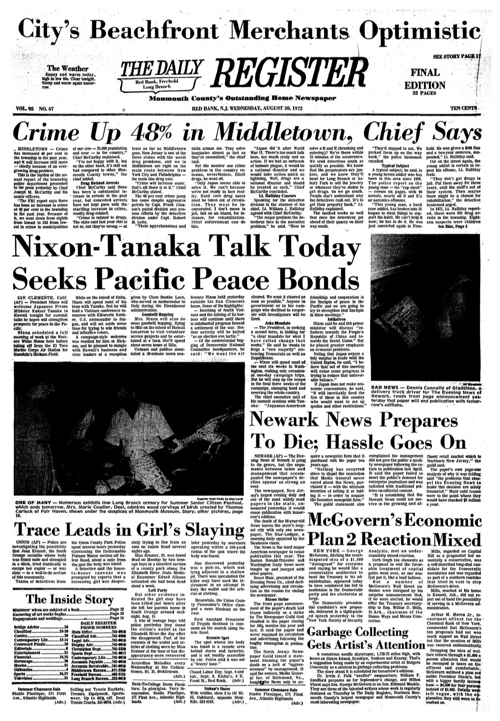 Mxon-Tanaka Talk Today Seeks Pacific Peace Bonds SAN CLEMENTE, Calif