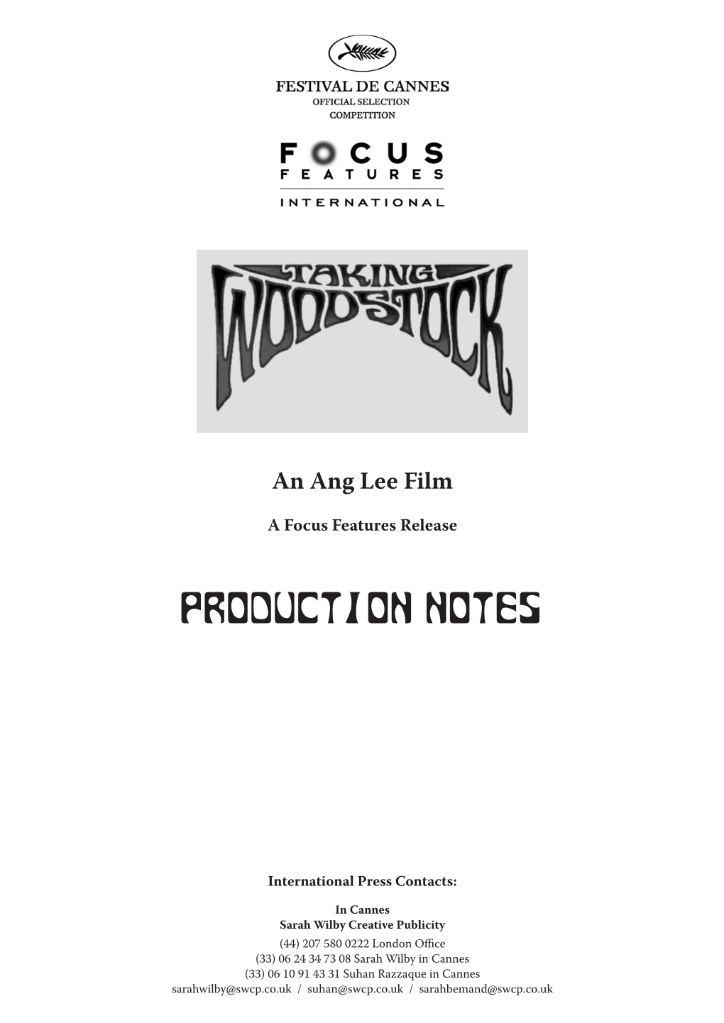 Production Notes