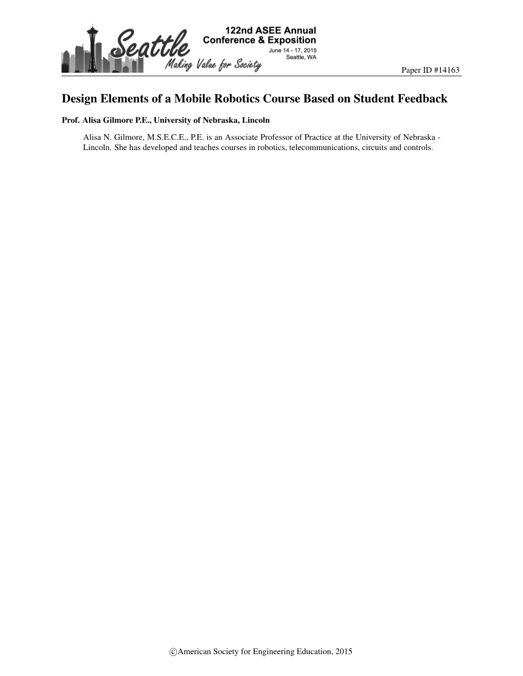 Design Elements of a Mobile Robotics Course Based on Student Feedback