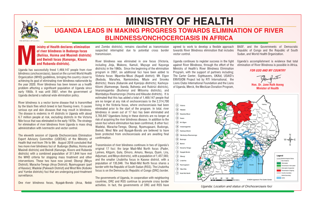 Ministry of Health Uganda Leads in Making Progress Towards Elimination of River