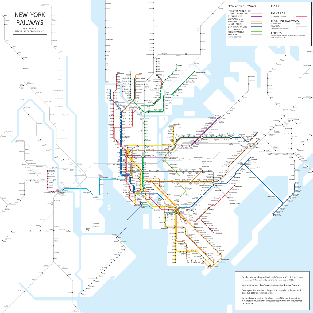 New York Subways Light Rail Mainline Railways Ferries
