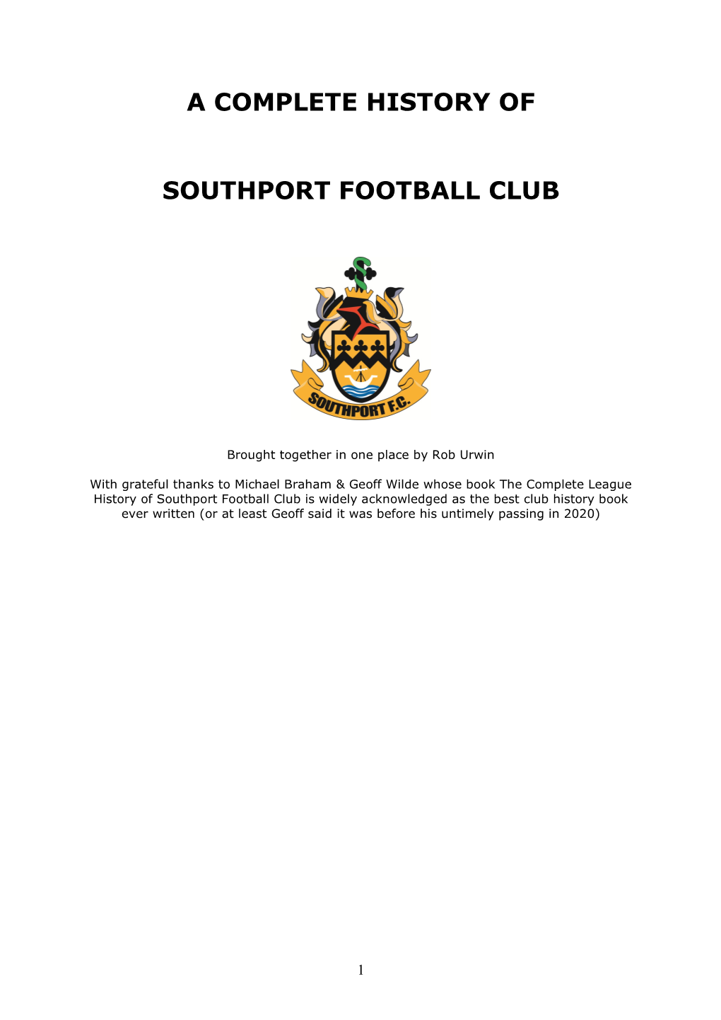 A Complete History of Southport