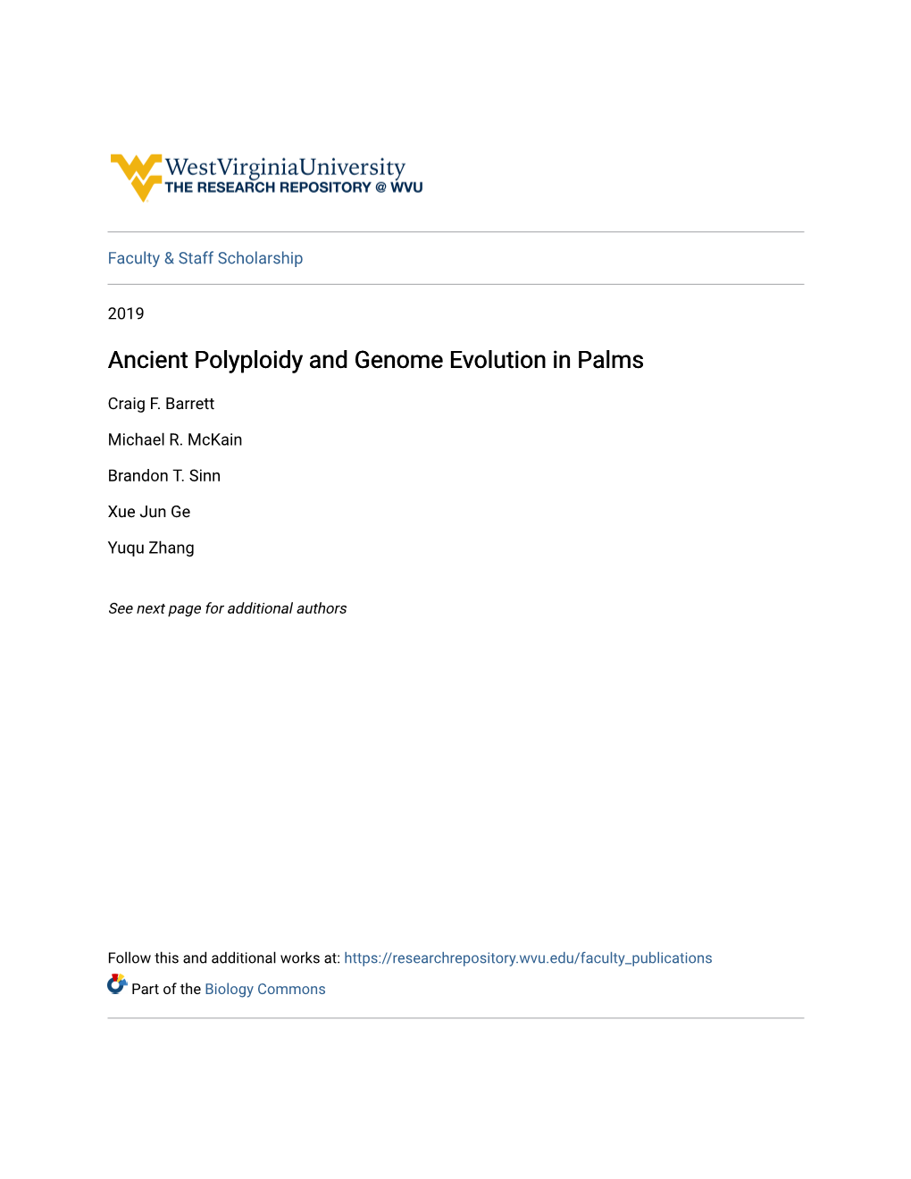 Ancient Polyploidy and Genome Evolution in Palms