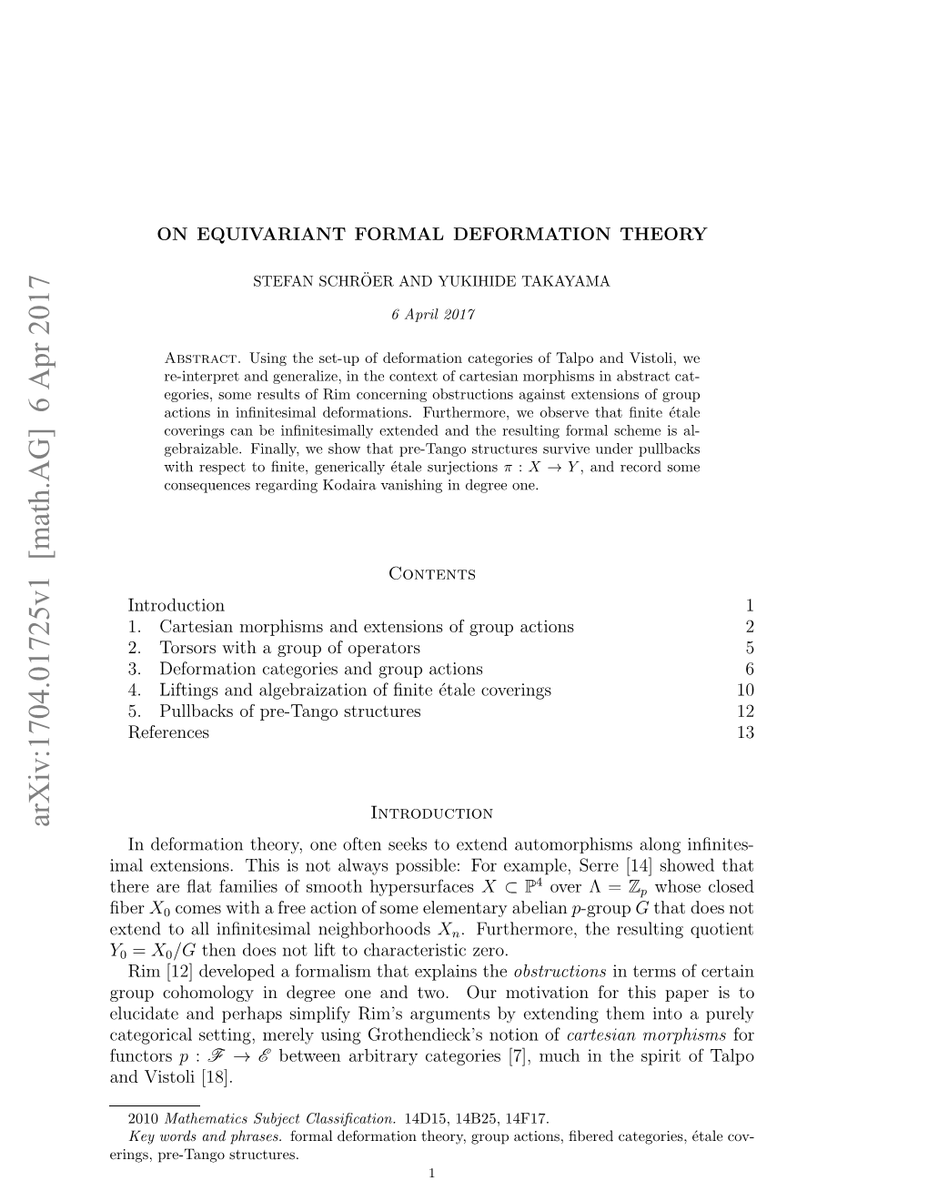 Arxiv:1704.01725V1 [Math.AG] 6 Apr 2017 Rns R-Ag Structures