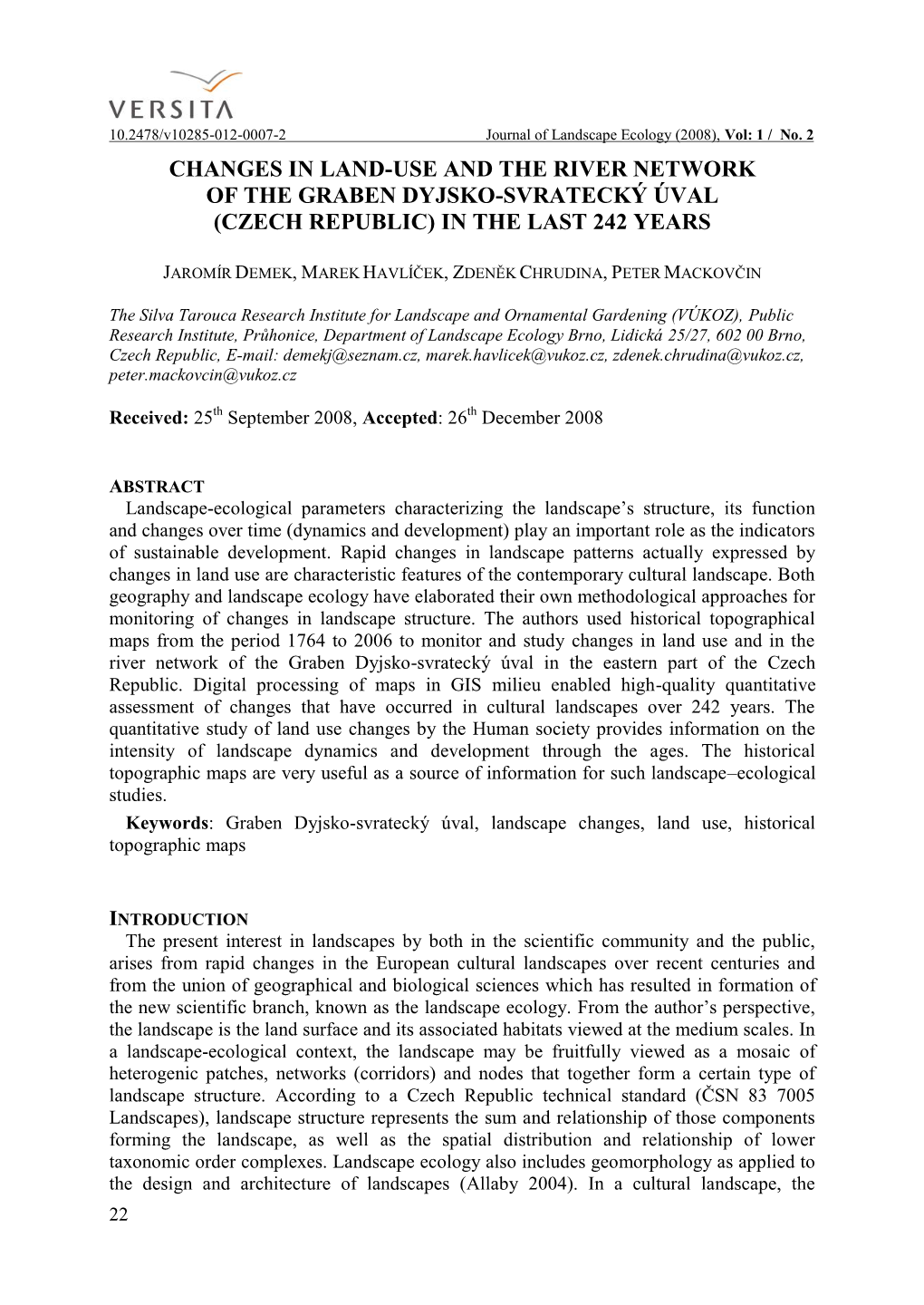 Changes in the Fragmentation and Ecological Stability of the Floodplain