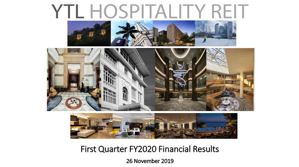 Pangkor Laut Resort Perak Darul Ridzuan, Malaysia FINANCIAL PERFORMANCE: 1Q FY2020