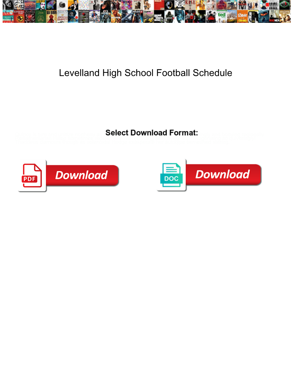 Levelland High School Football Schedule