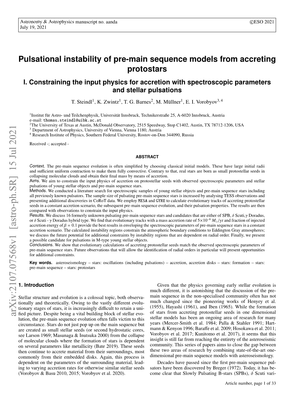 Pulsational Instability of Pre-Main Sequence Models from Accreting Protostars I