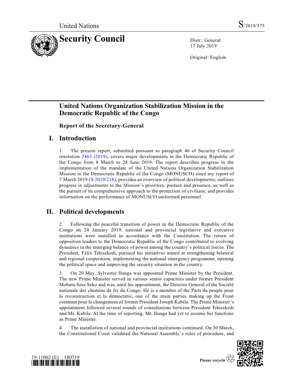United Nations Organization Stabilization Mission in the Democratic Republic of the Congo