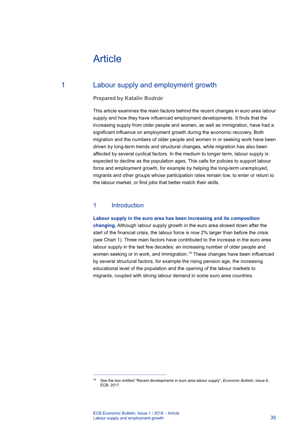 Labour Supply and Employment Growth