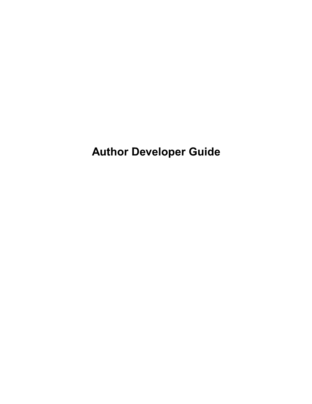 Author Developer Guide | Contents | 2 Contents