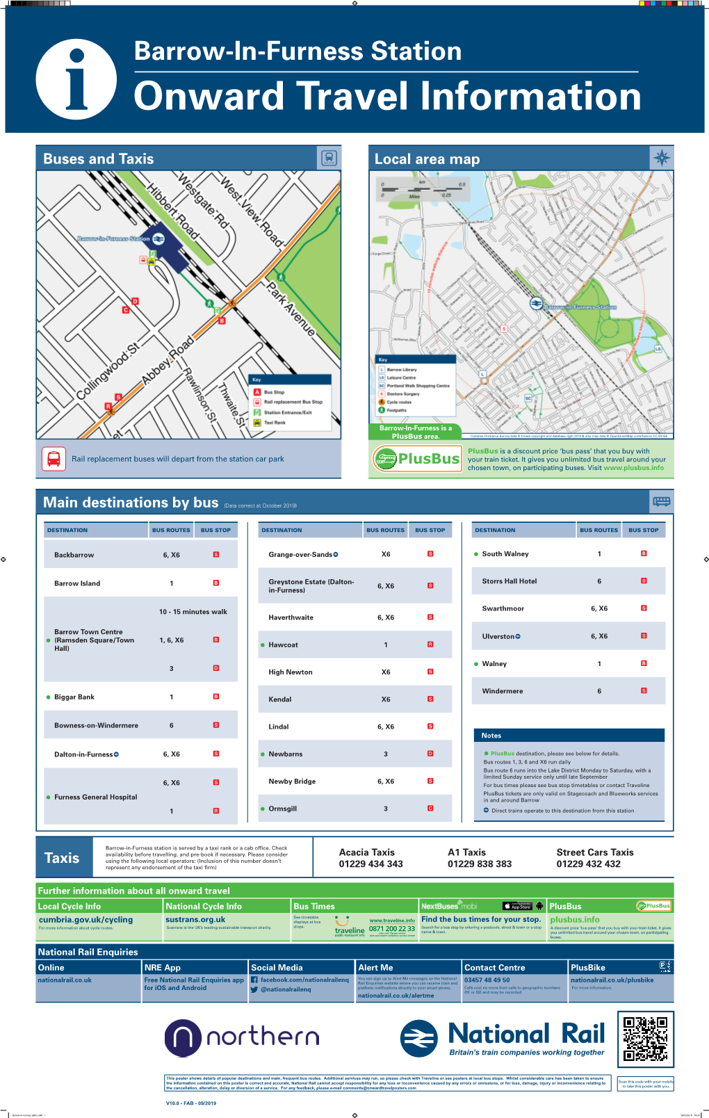 Barrow-In-Furness Station I Onward Travel Information Buses and Taxis Local Area Map