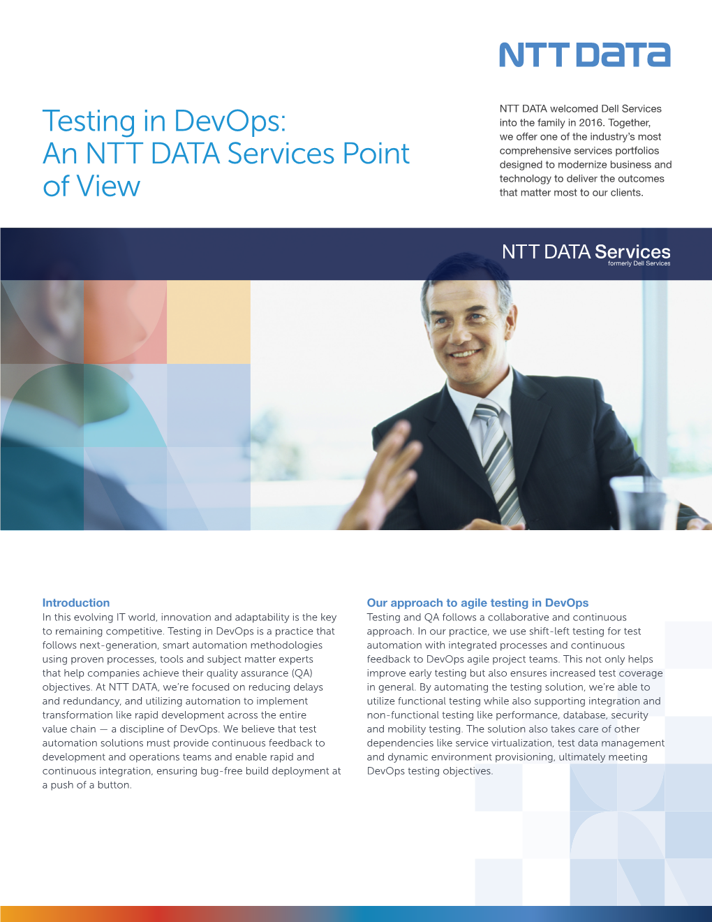 Testing in Devops: an NTT DATA Services Point of View