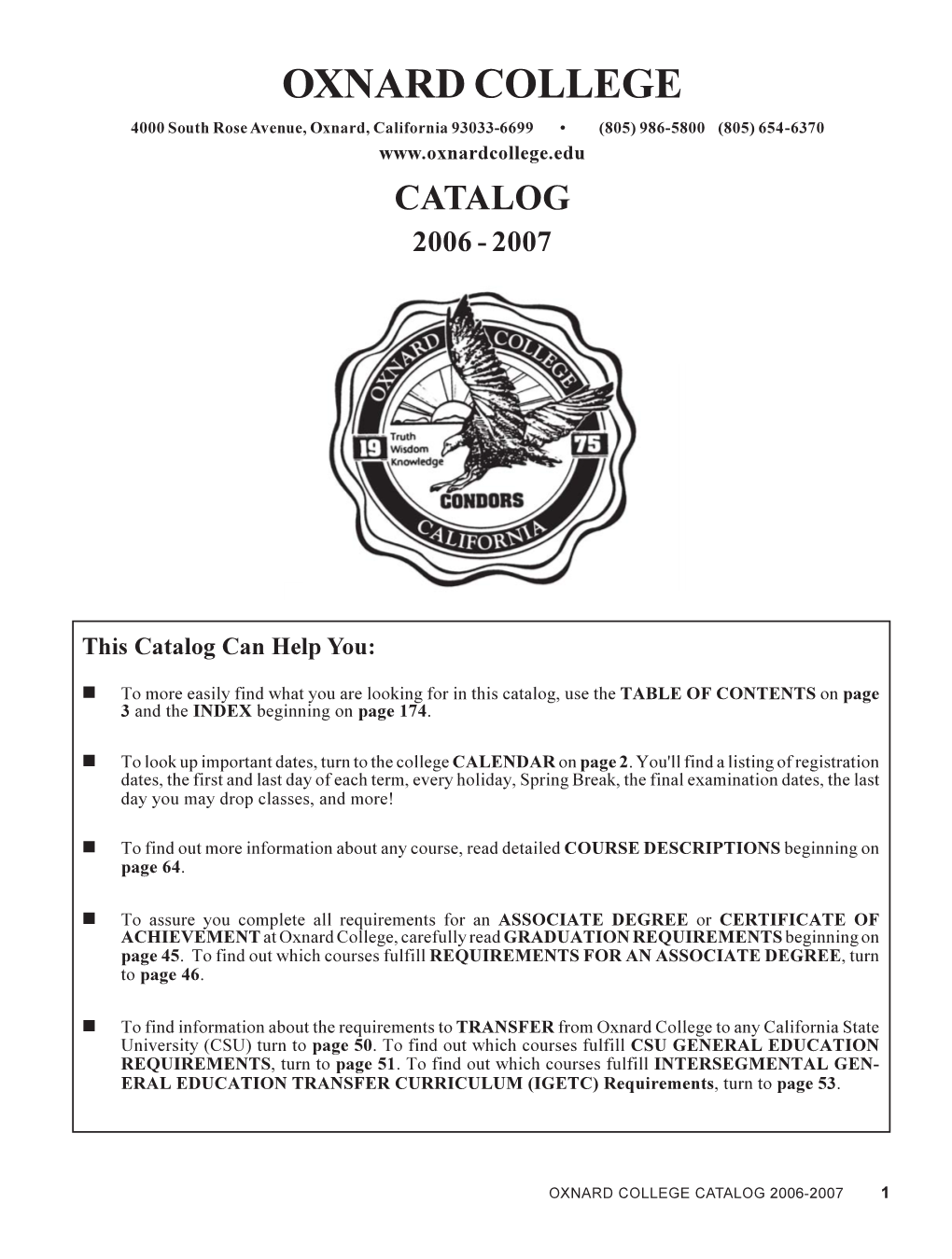 Oxnard College Academic Calendar