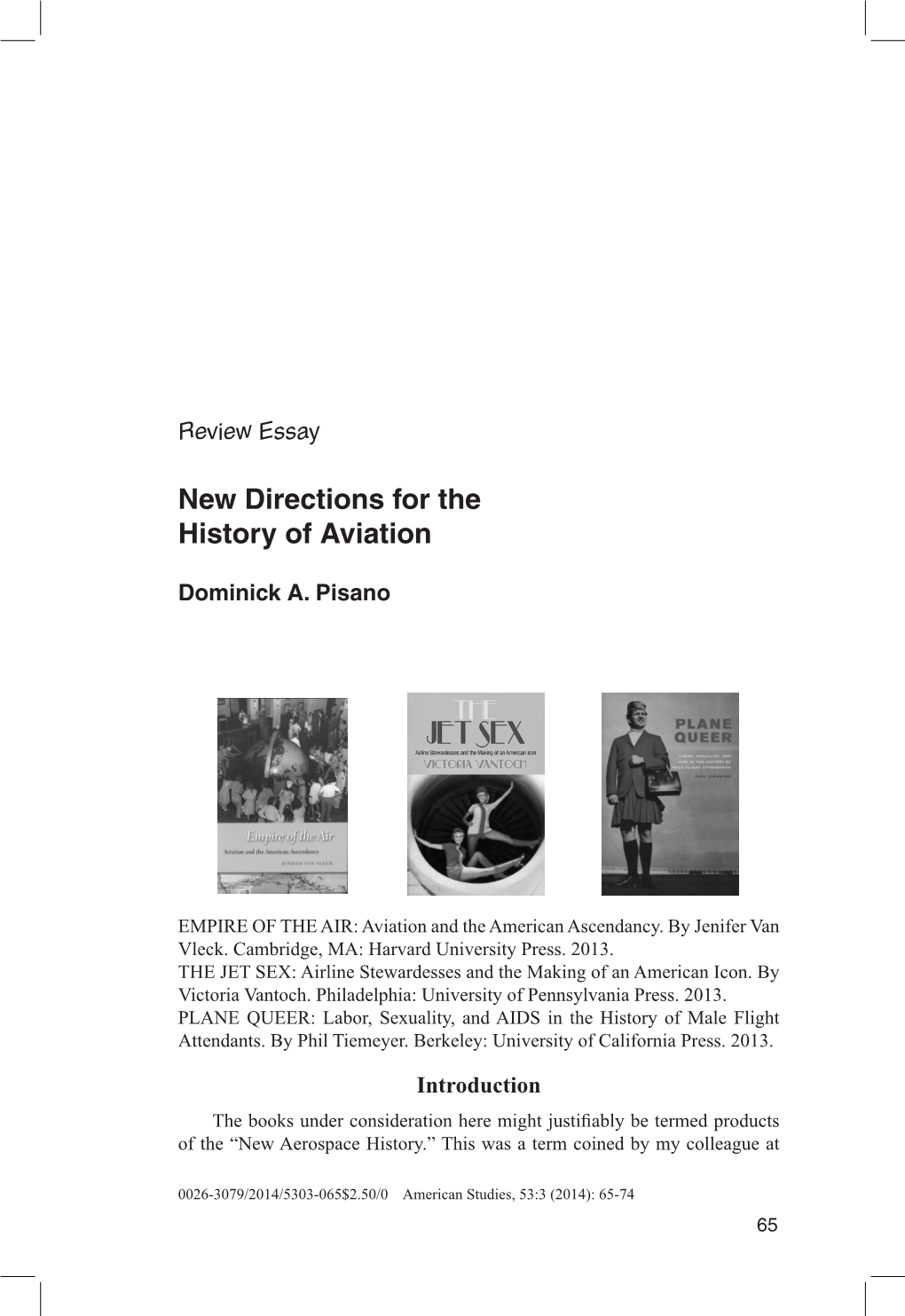 New Directions for the History of Aviation 65