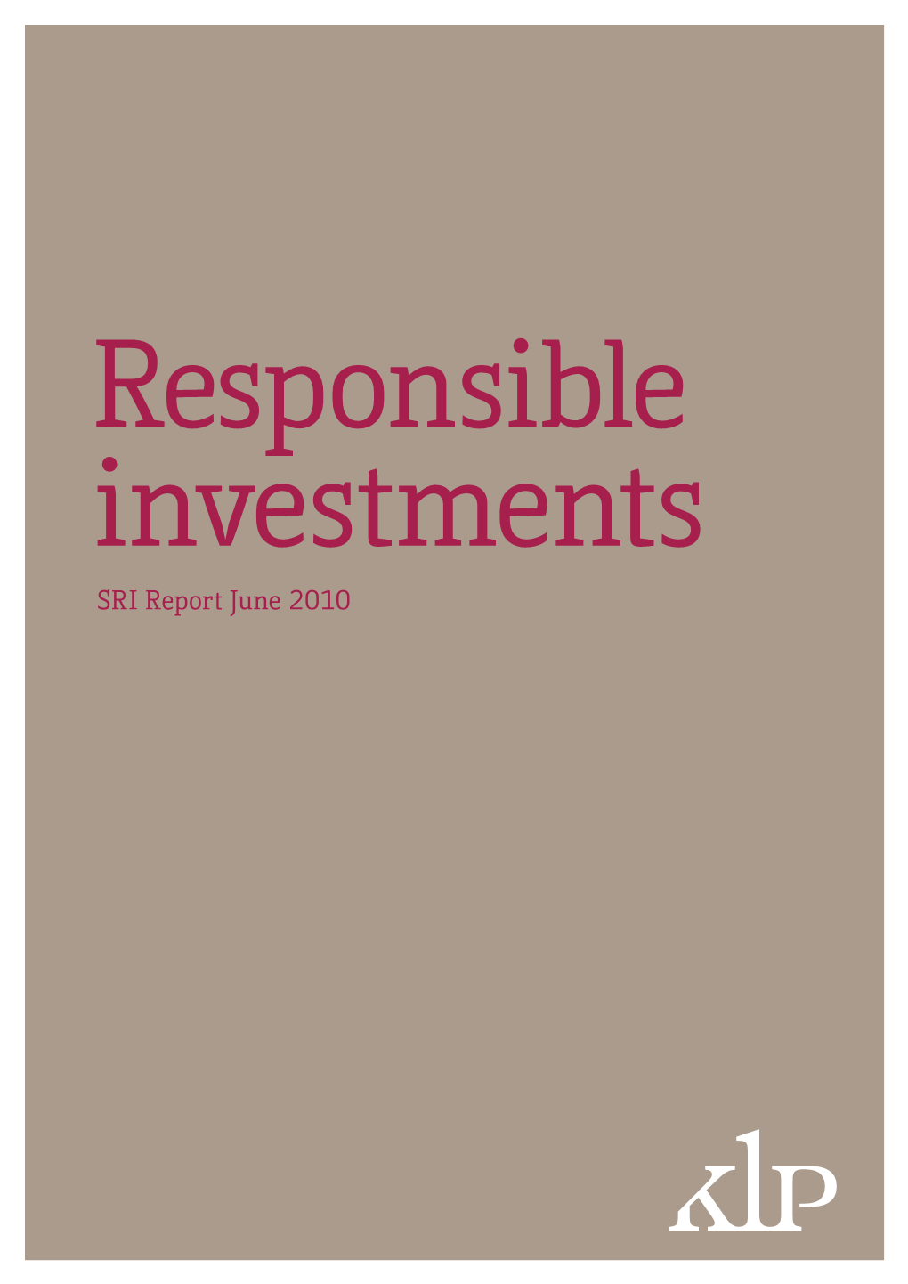 Responsible Investments