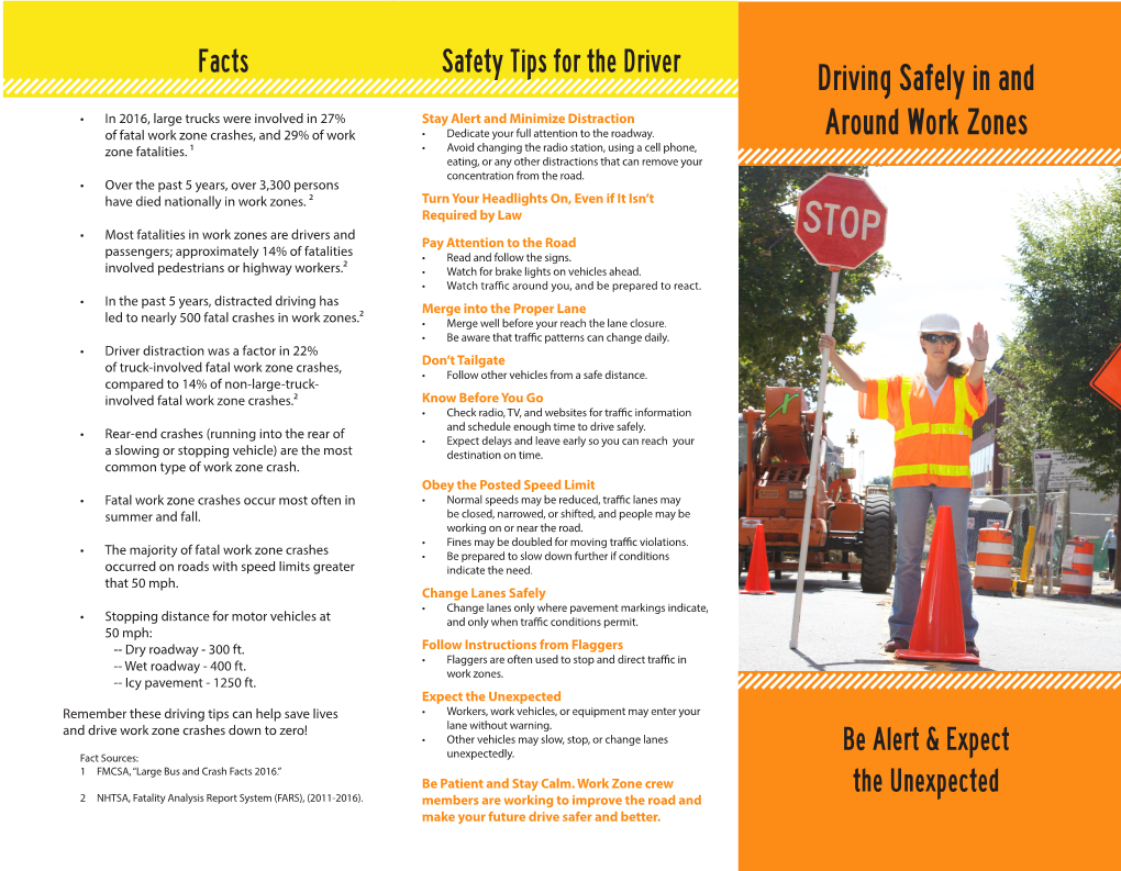 Driving Safely in and Around Work Zones