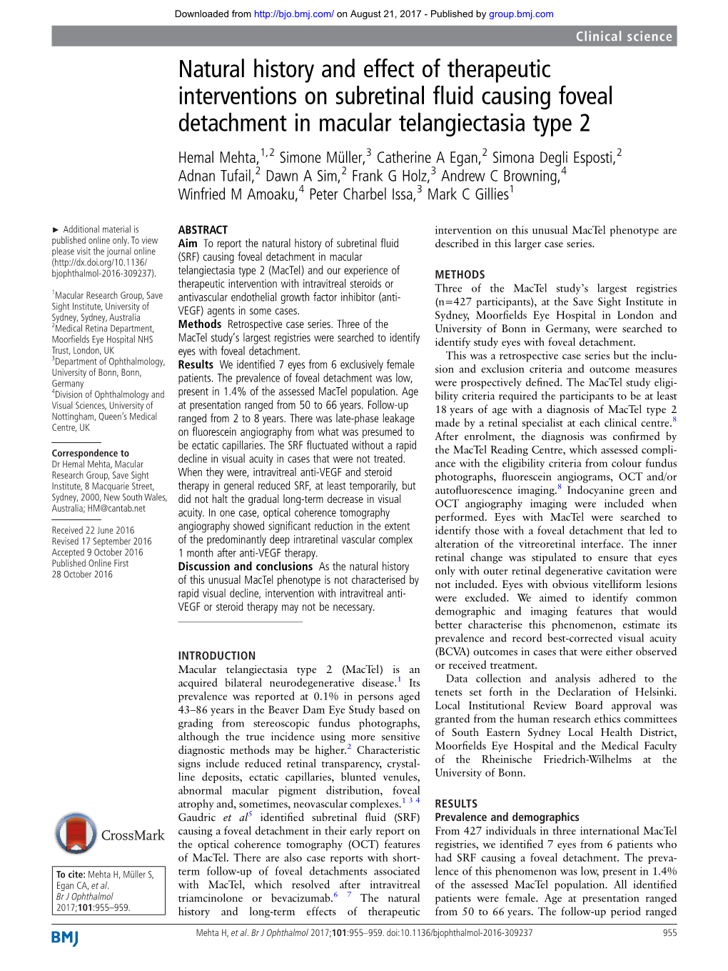 Natural History and Effect of Therapeutic Interventions On