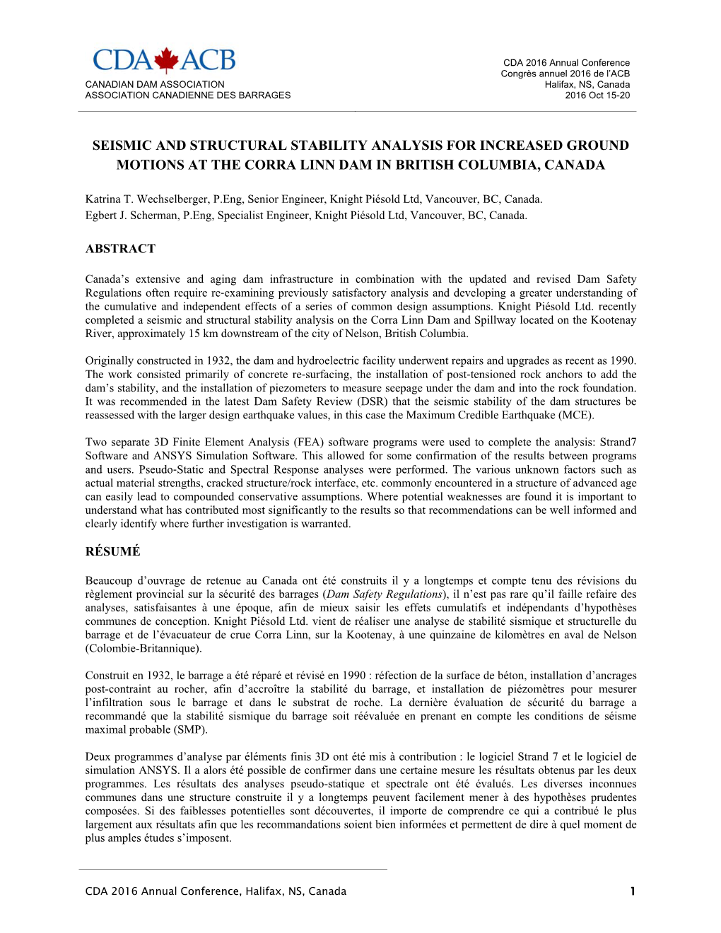 Seismic and Structural Stability Analysis for Increased Ground Motions at the Corra Linn Dam in British Columbia, Canada