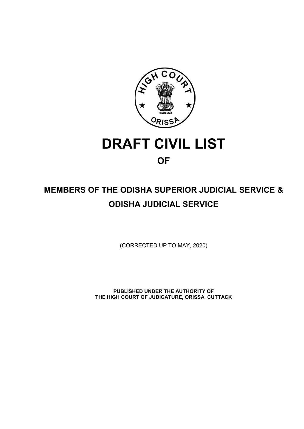 Draft Civil List Of
