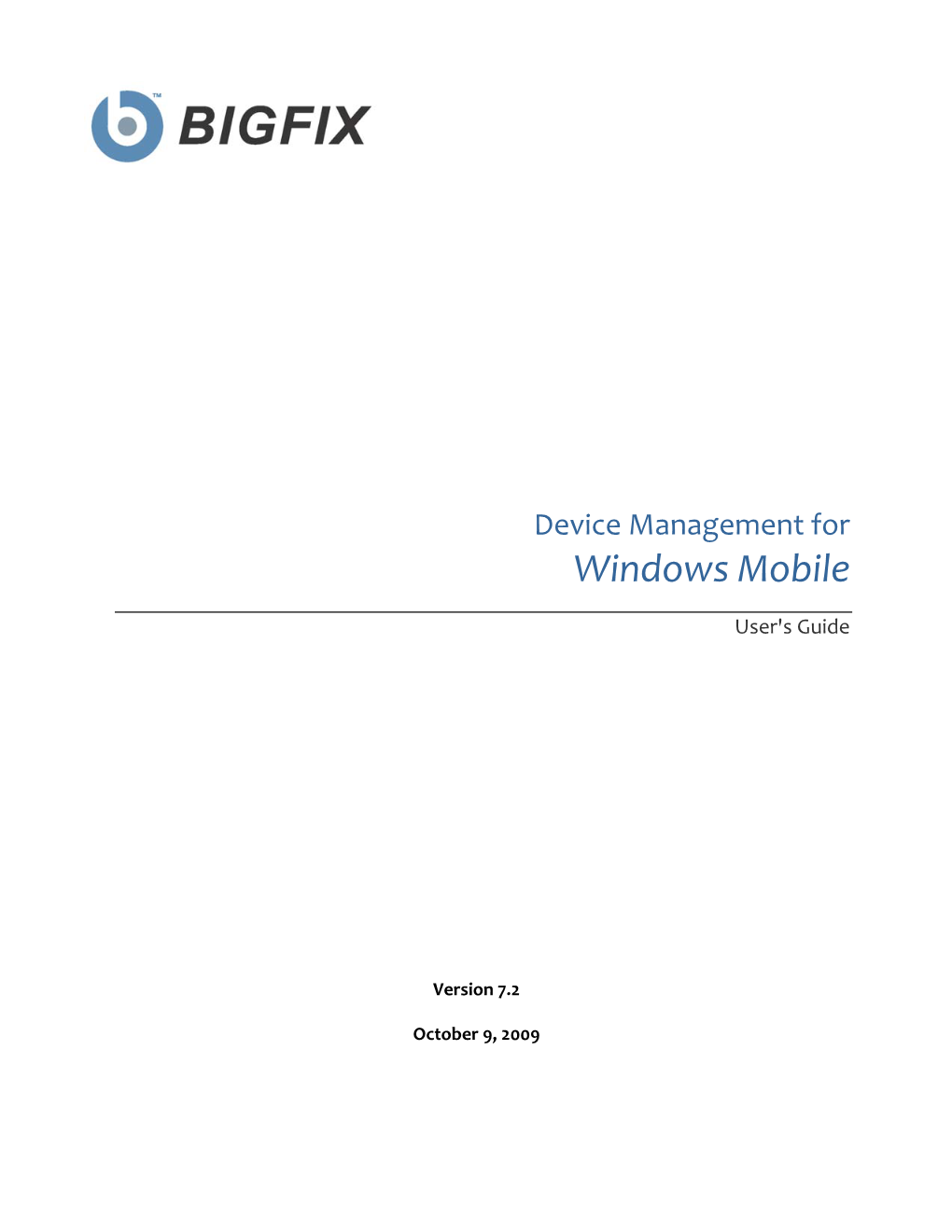 Bigfix Windows Mobile User's Guide