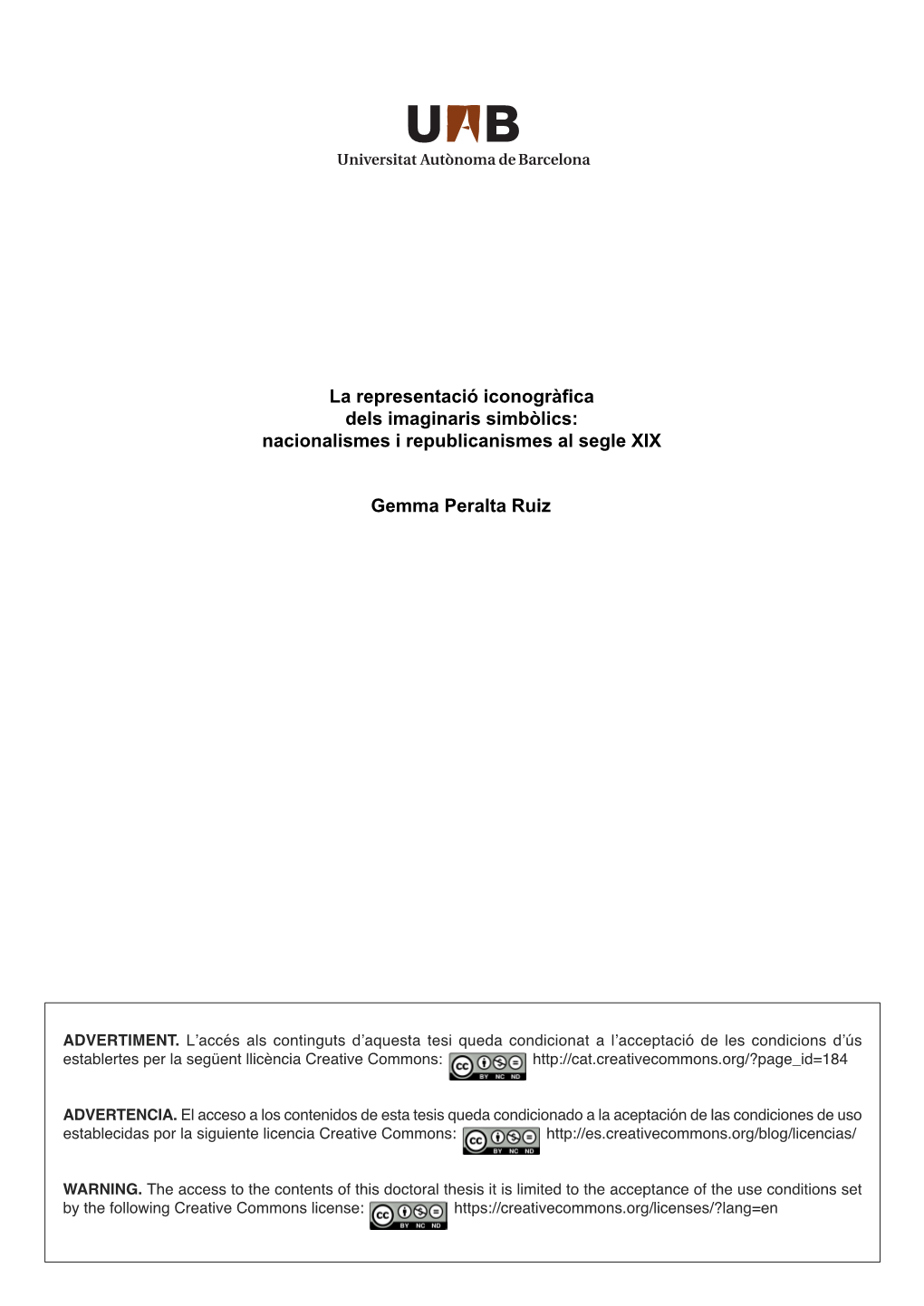 La Representació Iconogràfica Dels Imaginaris Simbòlics: Nacionalismes I Republicanismes Al Segle XIX