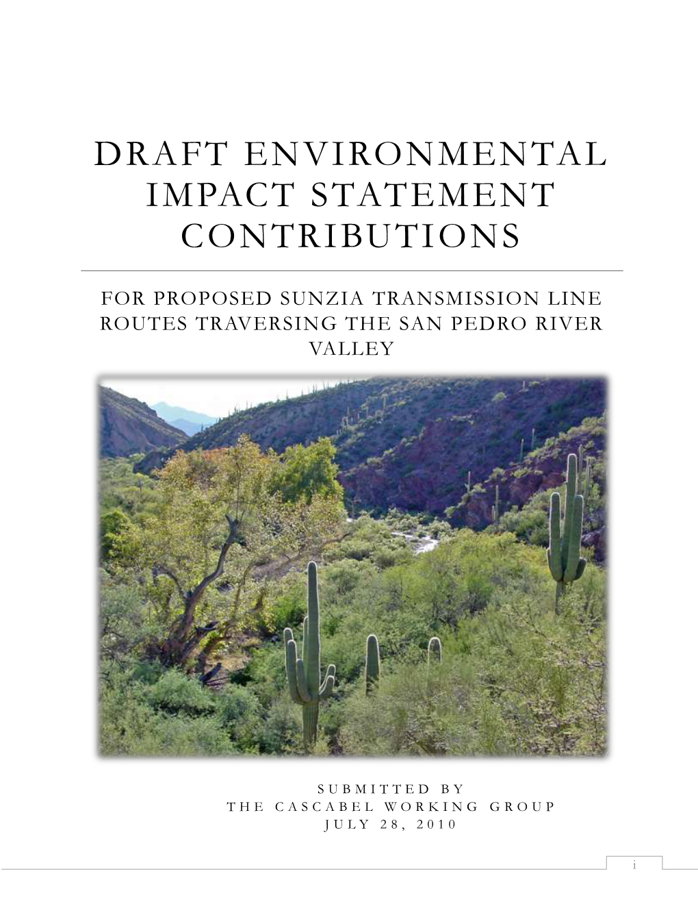 Draft Environmental Impact Statement Contributions