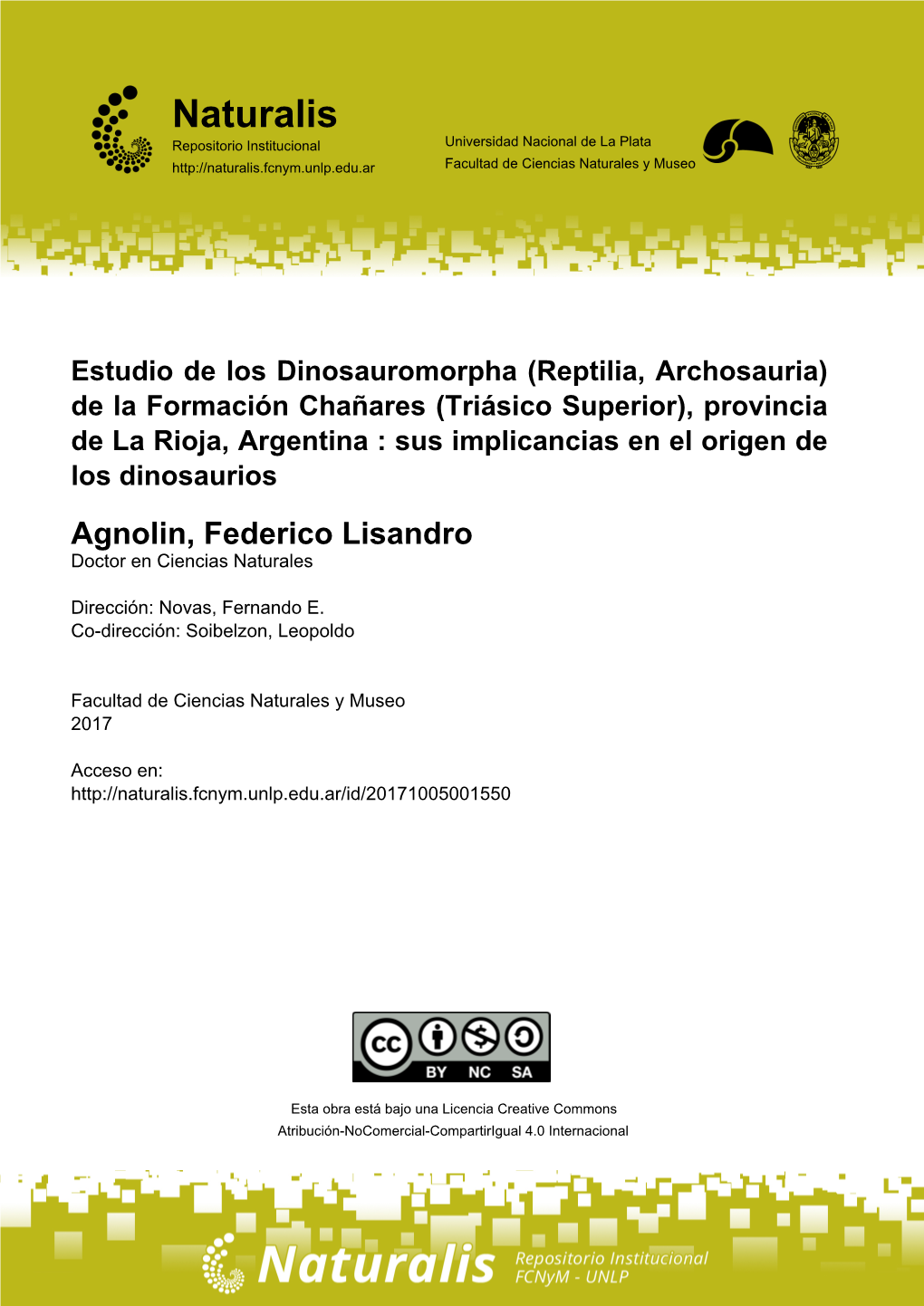 Estudio De Los Dinosauromorpha (Reptilia, Archosauria) De La Formación Los Chañares (Triásico Medio), La Rioja, Argentina