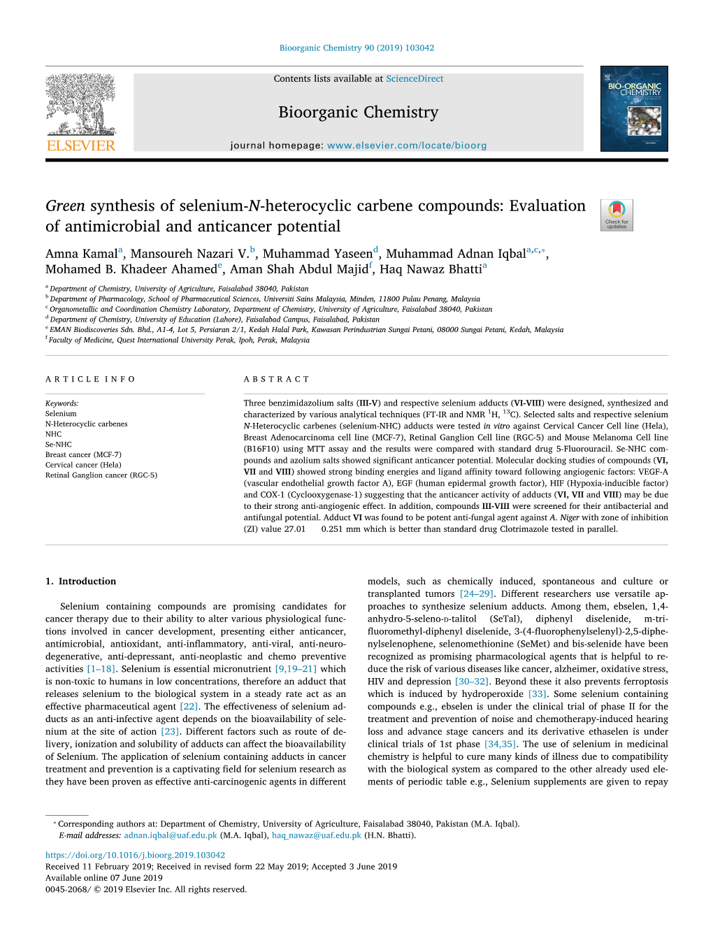 Green Synthesis of Selenium-N-Heterocyclic Carbene