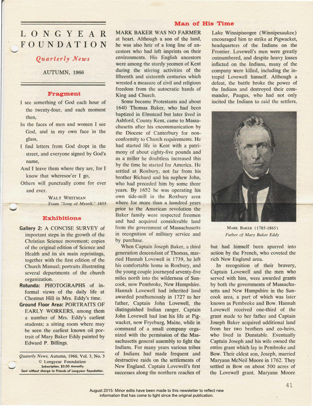 1966 Autumn Quarterly News