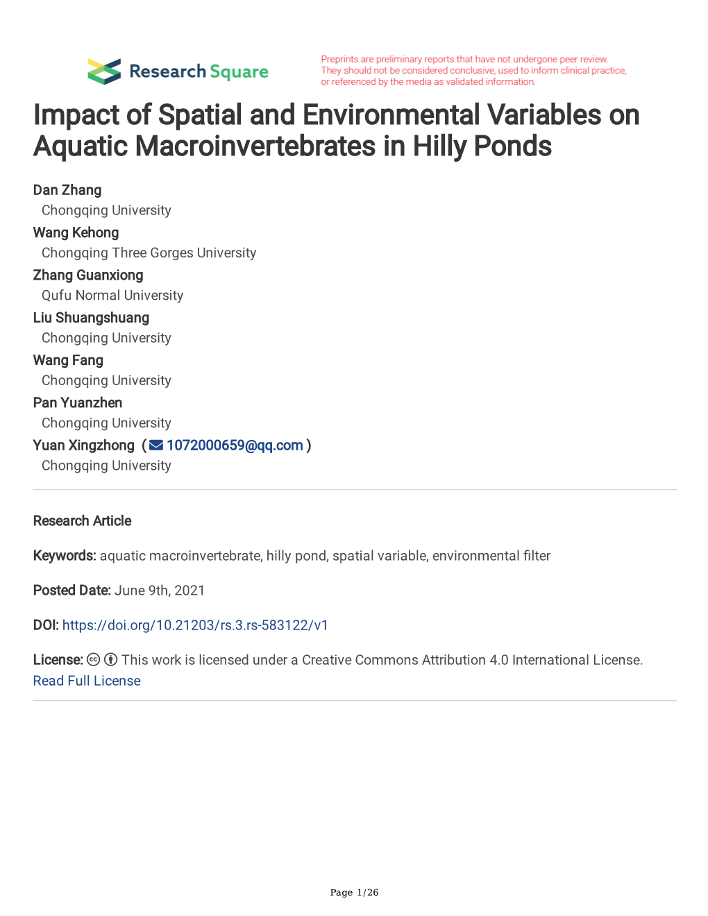 Impact of Spatial and Environmental Variables on Aquatic Macroinvertebrates in Hilly Ponds