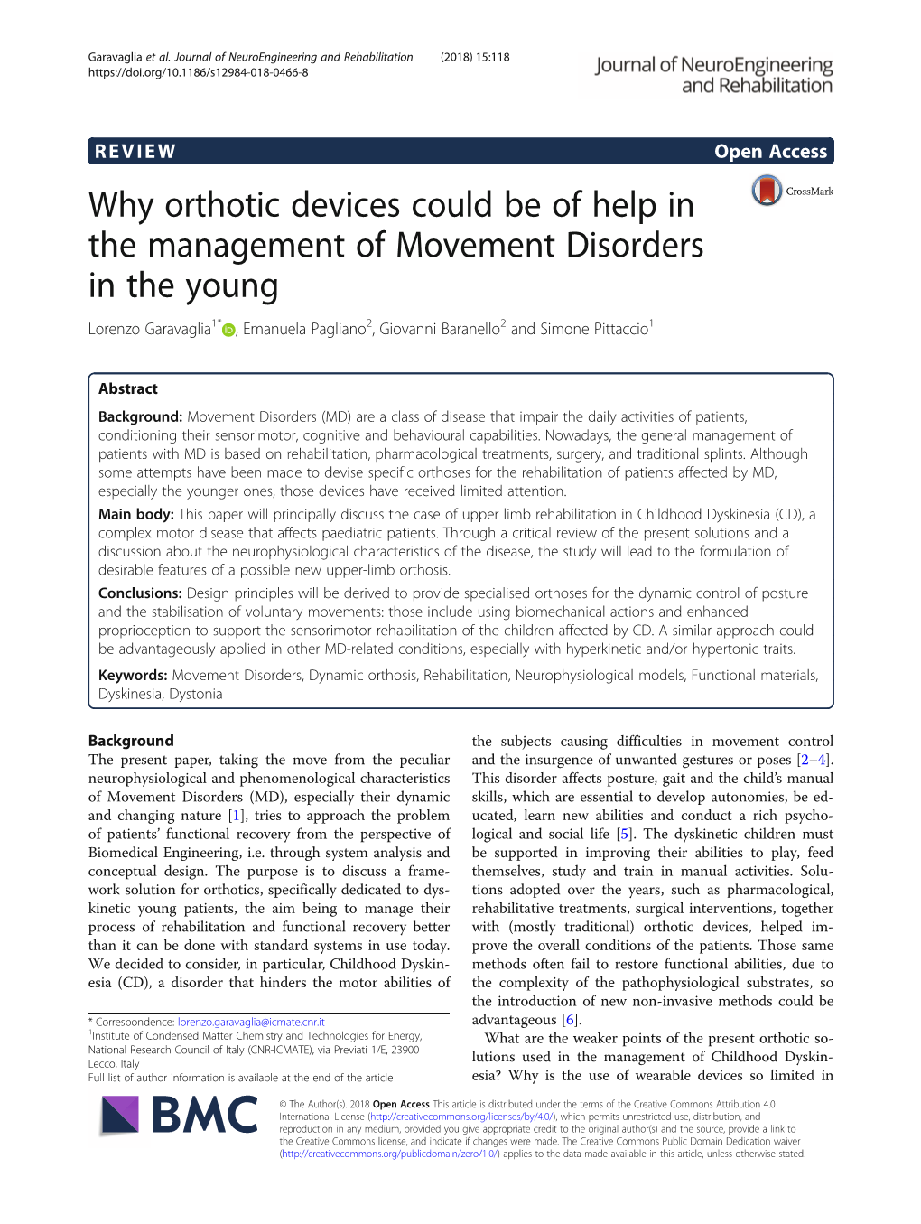 Why Orthotic Devices Could Be of Help in the Management of Movement