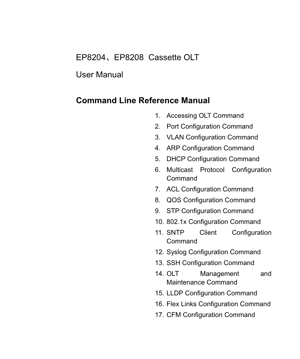 Command Line Reference Manual