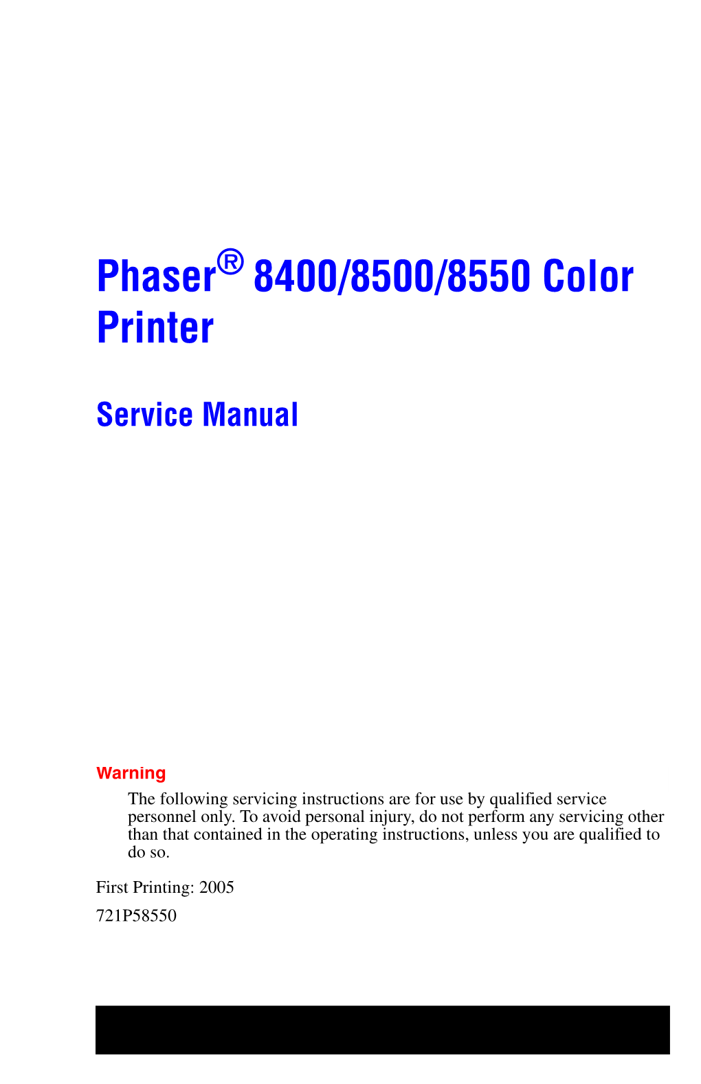 Phaser 8400/8500/8550 Color Printer Regulatory Specifications