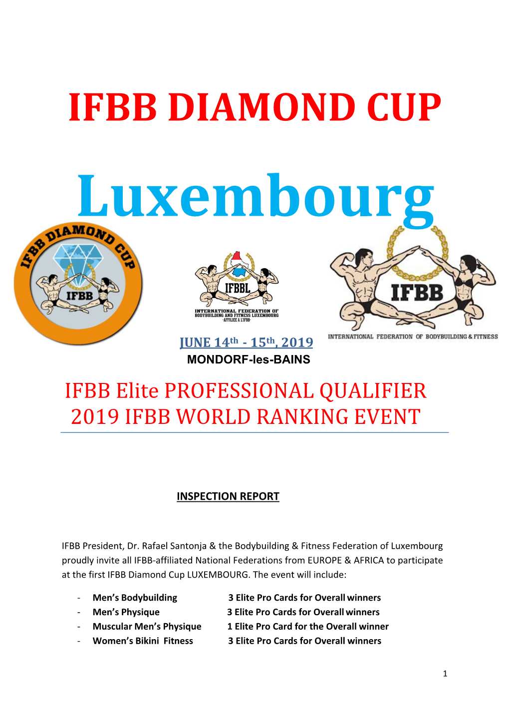 IFBB DIAMOND CUP Luxembourg